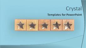  Presentation with five star - Presentation theme enhanced with wooden-blocks-with-the-five background and a light blue colored foreground