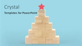  Presentation with five star - Slide set having wooden-blocks-with-the-five background and a light blue colored foreground