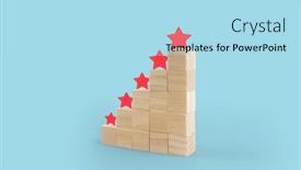  Presentation with five star - Presentation theme enhanced with wooden-blocks-with-the-five background and a light blue colored foreground