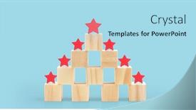  Presentation with five star - Presentation consisting of wooden-blocks-with-the-five background and a light blue colored foreground