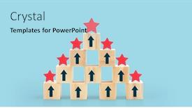  Presentation with five star - PPT theme having wooden-blocks-with-the-five background and a light blue colored foreground