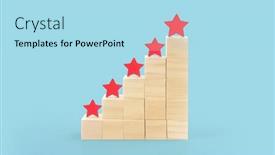  Presentation with five star - Slide set enhanced with wooden-blocks-with-the-five background and a light blue colored foreground
