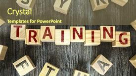  Presentation with blocks - Beautiful slides featuring wooden blocks with the text backdrop and a violet colored foreground