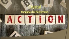  Presentation with action plan way forward text - Cool new slide set with wooden blocks with the text backdrop and a violet colored foreground