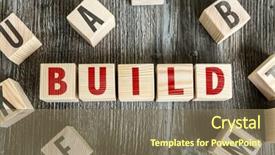  Presentation with build - PPT layouts enhanced with wooden blocks with the text background and a violet colored foreground