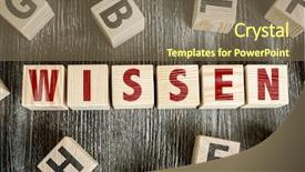  Presentation with colour blocking building blocks - Presentation design having wooden blocks with the text background and a violet colored foreground