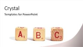  Presentation with abc - Slide deck featuring wooden blocks background and a  colored foreground