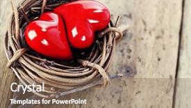  Presentation with yin yang - PPT theme consisting of wooden board- yin-yang background and a coral colored foreground