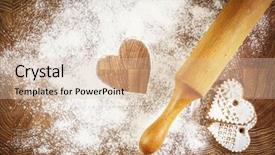  Presentation with love heart - Cool new presentation theme with wooden board cooking with love backdrop and a soft green colored foreground