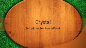  Presentation with wood board - Slides featuring wooden board on grass background and a gold colored foreground