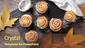  Presentation with puff pastry - Amazing slide deck having wooden board with apple roses backdrop and a  colored foreground