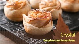  Presentation with puff pastry - Presentation theme enhanced with wooden board with apple roses background and a  colored foreground