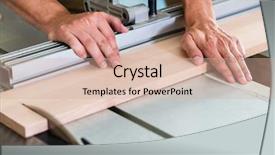  Presentation with circut board - Beautiful presentation theme featuring wooden board with circular saw backdrop and a soft green colored foreground