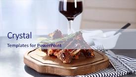  Presentation with porc chalk board - Audience pleasing slides consisting of wooden board with delicious pork backdrop and a sky blue colored foreground