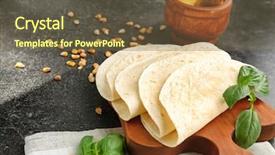  Presentation with tortilla - Colorful PPT layouts enhanced with wooden board with delicious tortillas backdrop and a tawny brown colored foreground