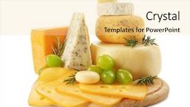  Presentation with white cheese - Audience pleasing slide deck consisting of wooden board with tasty cheese backdrop and a blonde colored foreground