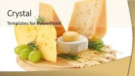  Presentation with white cheese - Slide set consisting of wooden board with tasty cheese background and a blonde colored foreground