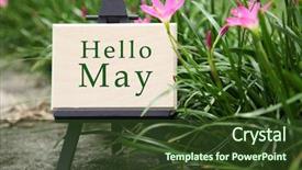  Presentation with garden - Cool new PPT layouts with wooden board with text hello backdrop and a tawny brown colored foreground
