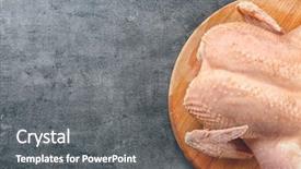  Presentation with broiler - Audience pleasing PPT theme consisting of wooden board with whole raw backdrop and a gray colored foreground