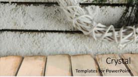  Presentation with wooden boat at sea edge - Beautiful PPT theme featuring wooden boards against simple christmas backdrop and a  colored foreground