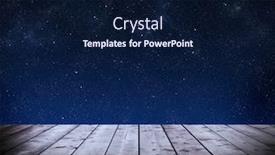  Presentation with night sky - PPT theme with wooden boards and night sky on background background and a navy blue colored foreground