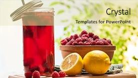  Presentation with cold drink - Audience pleasing presentation consisting of wooden boards is ice cold drink glasses with raspberry lemon cocktail country ice cold drink number hundred twenty seven with raspberry clay bowl and cap outdoor with green tree backdrop and a blonde colored foreground