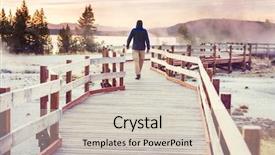  Presentation with wooden - Audience pleasing PPT layouts consisting of geysir - wooden boardwalk along geyser fields backdrop and a soft green colored foreground