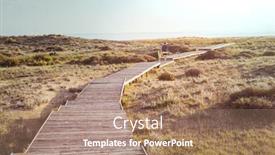  Presentation with tropical - Cool new slide set with wooden-boardwalk-on-the-tropical backdrop and a coral colored foreground