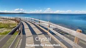  Presentation with geothermal - PPT theme with wooden-boardwalks-on-the-geothermal background and a gray colored foreground