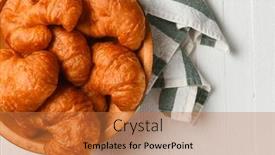  Presentation with kitchen towel - Presentation featuring wooden-bowl-full-of-fresh background and a coral colored foreground