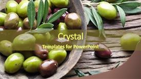 Presentation with olive - Cool new theme with wooden bowl full of olives backdrop and a tawny brown colored foreground