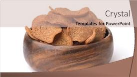  Presentation with bread - Beautiful presentation design featuring wooden-bowl-of-rye-bread backdrop and a soft green colored foreground