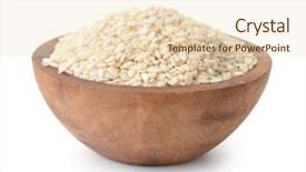  Presentation with seeds - Slide set consisting of wooden bowl of sesame seeds background and a lemonade colored foreground