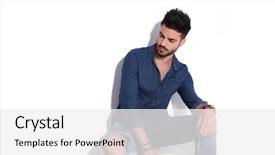  Presentation with sexy - Slide deck with wooden box and looking down background and a white colored foreground