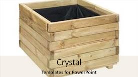  Presentation with white flowers - Presentation theme with wooden box for flowers isolated background and a soft green colored foreground