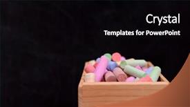  Presentation with coloured - Theme enhanced with wooden box of coloured chalk in front of blackboard background and a black colored foreground