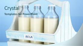  Presentation with cow milk - Cool new presentation theme with wooden box on blue backdrop and a  colored foreground