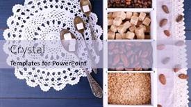  Presentation with sugar cubes - Amazing theme having wooden box with set of coffee and cocoa beans sugar cubes on wooden background backdrop and a light blue colored foreground