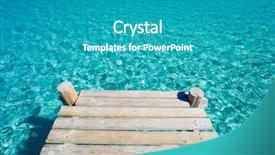  Presentation with wooden boat at sea edge - Cool new theme with wooden bridge and pristine turqoise backdrop and a teal colored foreground