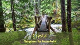  Presentation with bridge - Beautiful PPT theme featuring wooden-bridge-over-a-mountains backdrop and a tawny brown colored foreground