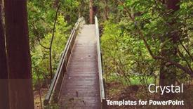  Presentation with bridge - Cool new presentation with wooden-bridge-over-a-mountains backdrop and a tawny brown colored foreground