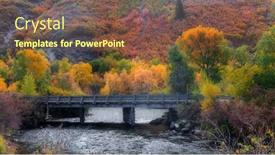  Presentation with fall foliage - Theme with wooden-bridge-over-provo-river background and a  colored foreground