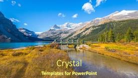  Presentation with stream - Slide deck featuring wooden-bridge-over-the-stream background and a tawny brown colored foreground