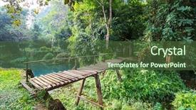  Presentation with pedestrian bridge - Audience pleasing presentation consisting of wooden bridge backdrop and a tawny brown colored foreground