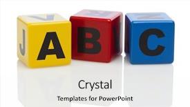  Presentation with wooden building blocks - PPT theme featuring wooden building blocks with letters background and a white colored foreground