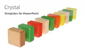  Presentation with wooden building blocks - Cool new theme with wooden building blocks with white background backdrop and a white colored foreground