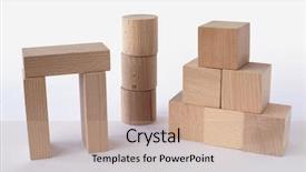  Presentation with wooden building blocks - Slide deck having wooden building blocks background and a coral colored foreground