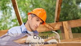  Presentation with cabin - Cool new presentation with wooden cabin at construction backdrop and a coral colored foreground