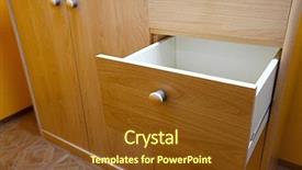  Presentation with cabinet - Theme having wooden cabinet with open drawer background and a tawny brown colored foreground