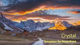  Presentation with italy - PPT theme consisting of wooden-cabins-in-fuchiade-valley background and a tawny brown colored foreground